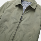 Men's Zip Jacket with Point Collar and Checked Lining