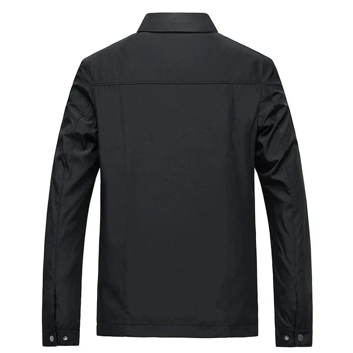 Men's Zip Jacket with Point Collar and Checked Lining