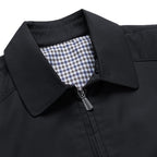 Men's Zip Jacket with Point Collar and Checked Lining