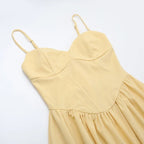 Women's A-Line Midi Dress with Corset Bodice