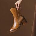 Women's Block Heel Ankle Boots with Tassel Detail