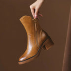 Women's Block Heel Ankle Boots with Tassel Detail