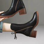 Women's Block Heel Ankle Boots with Tassel Detail
