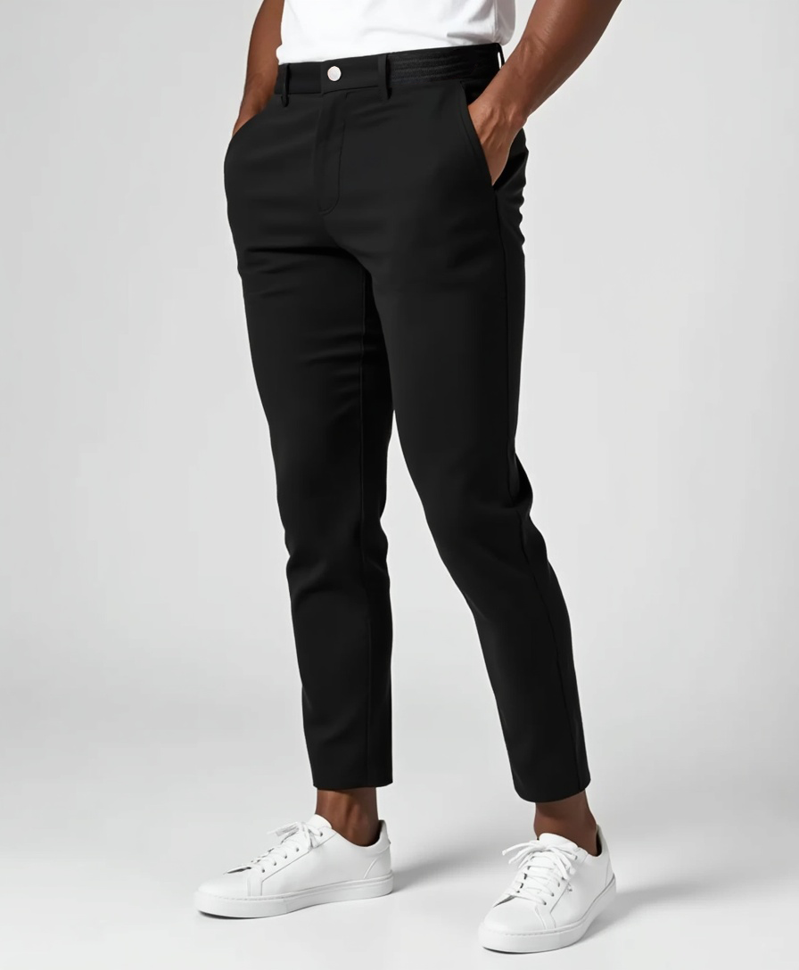 Men's Slim Stretch Casual Trousers with Lightweight Feel