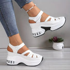 Women's Cushioned Wedge Sandals with Supportive Footbed