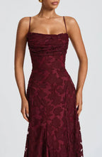 Rose Gold Floral Burnout Maxi Dress