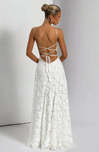 White Floral Burnout Maxi Dress