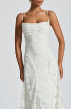 White Floral Burnout Maxi Dress