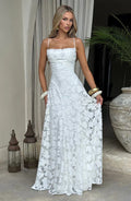 White Floral Burnout Maxi Dress
