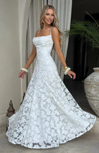 White Floral Burnout Maxi Dress