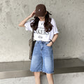 Women's High-Waist Wide-Leg Denim Shorts with Pockets