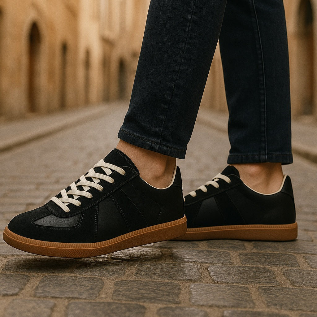Men's Lace-Up Sneakers with Slip-Resistant Sole