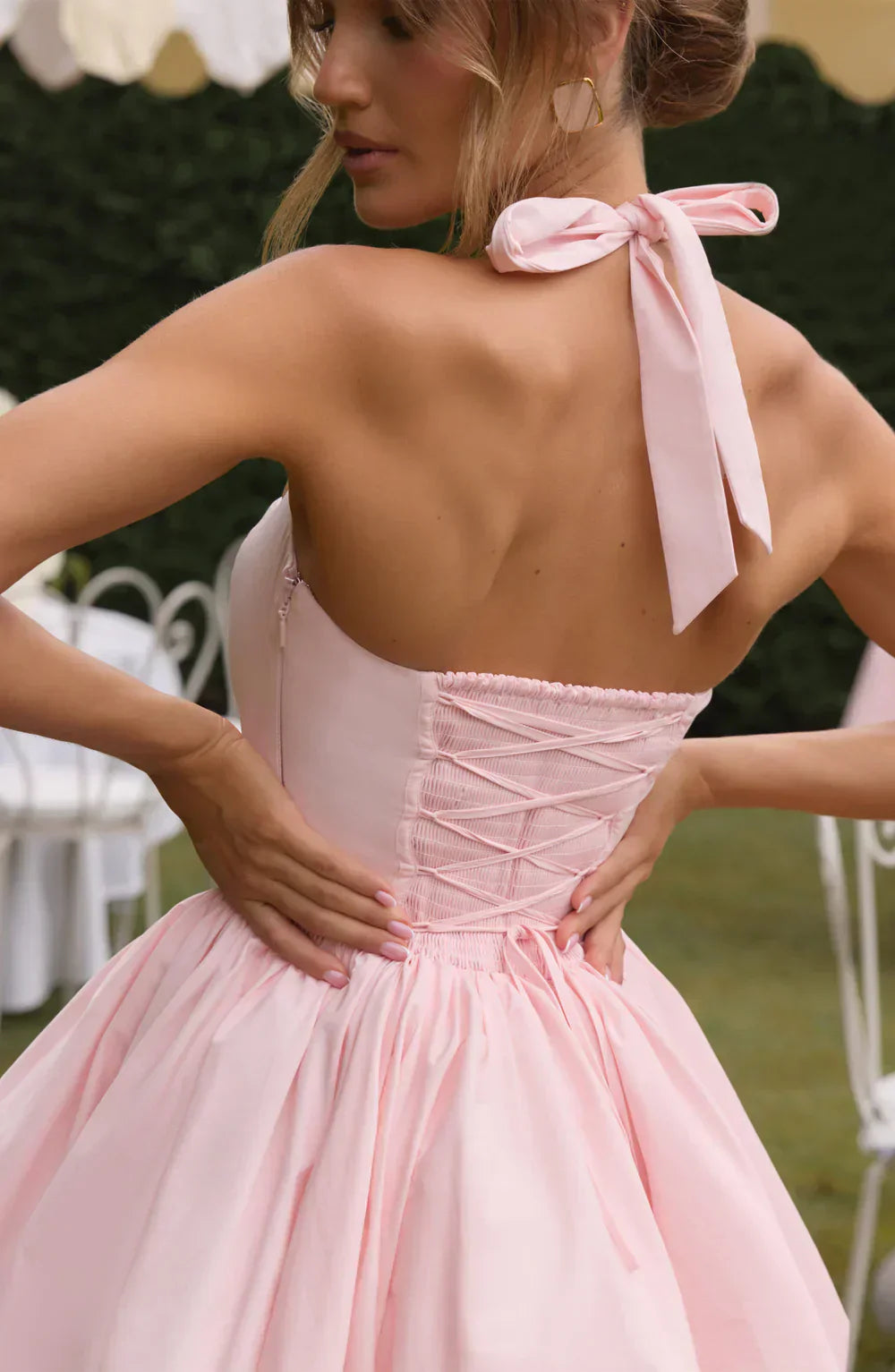 Pink Mini Dress with Puffball Skirt