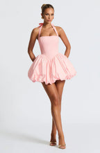 Pink Mini Dress with Puffball Skirt