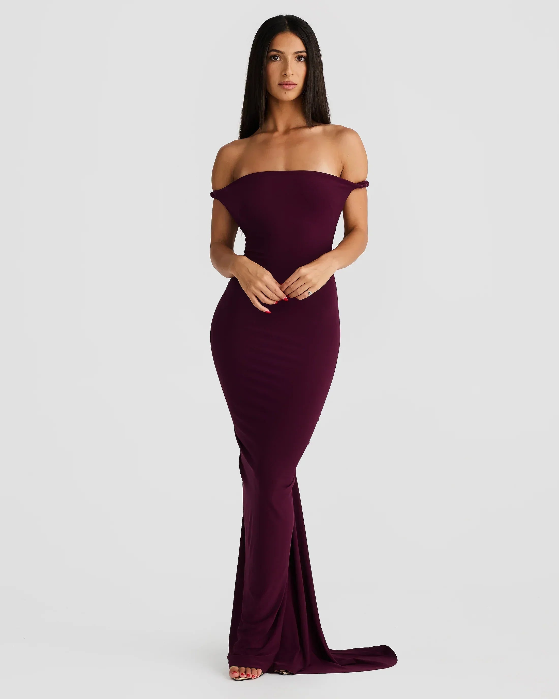 Purple Multiway Maxi Dress with Stretch Fabric