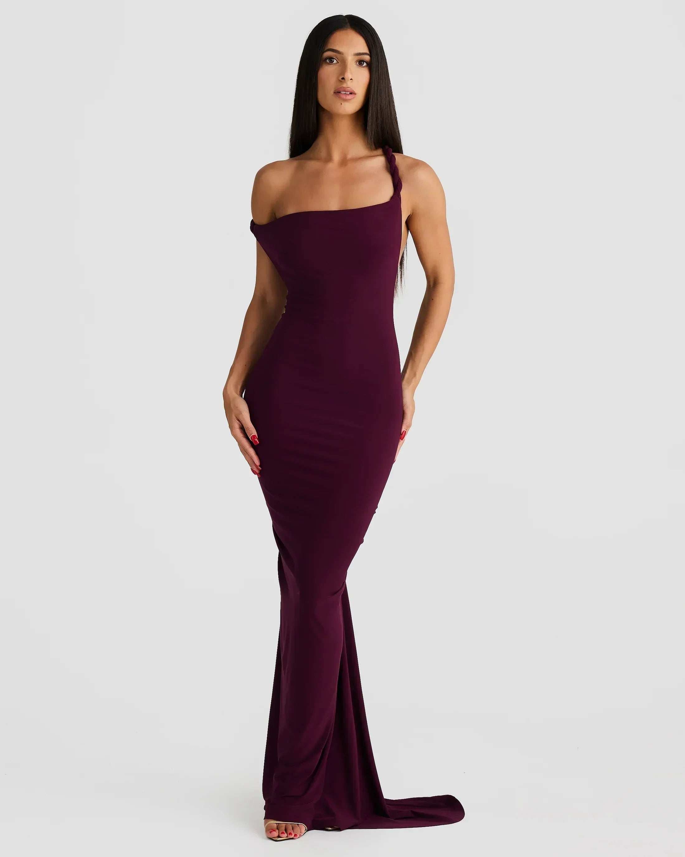 Purple Multiway Maxi Dress with Stretch Fabric
