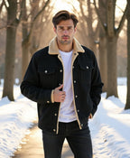 Men's Clean-Cut Winter Jacket with Practical Pockets