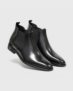Men's Chelsea Boots with Elastic Side Panels and Almond Toe