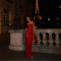 Red Sequin Cut Out Maxi Dress