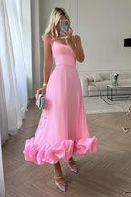 Pink Structured Midi Dress with Underwired Bodice