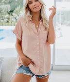 Women's Relaxed Casual Blouse with Half Sleeves