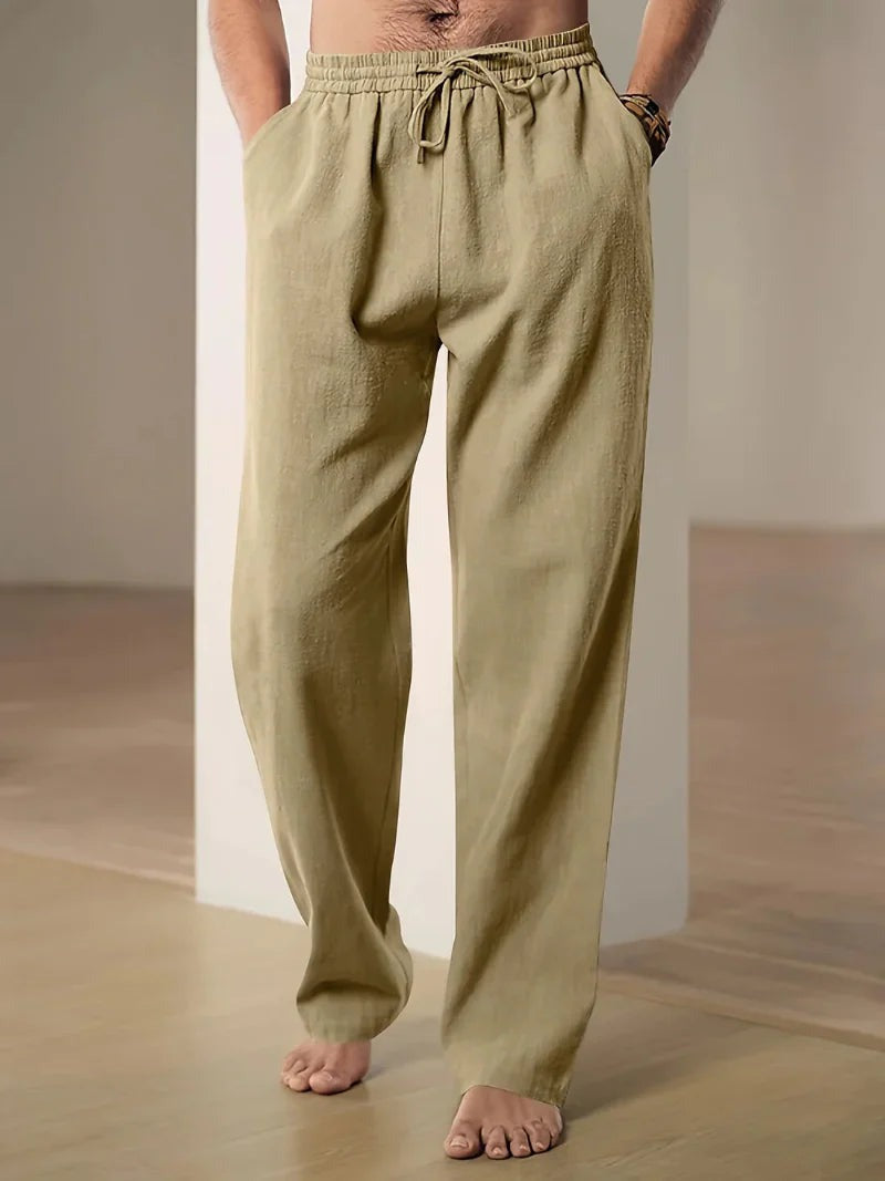 Men's Relaxed Wide-Leg Pants with Drawstring Waist