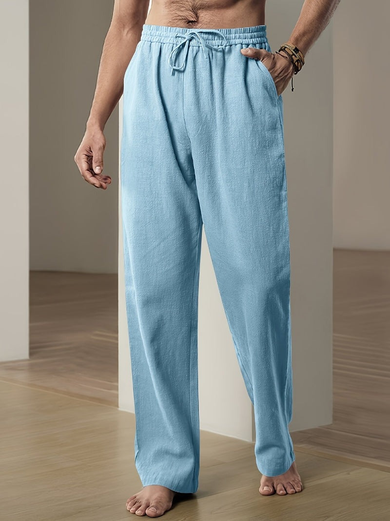 Men's Relaxed Wide-Leg Pants with Drawstring Waist