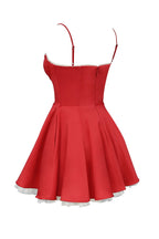 Red Mini Dress with Corset Bodice and Tulle Skirt