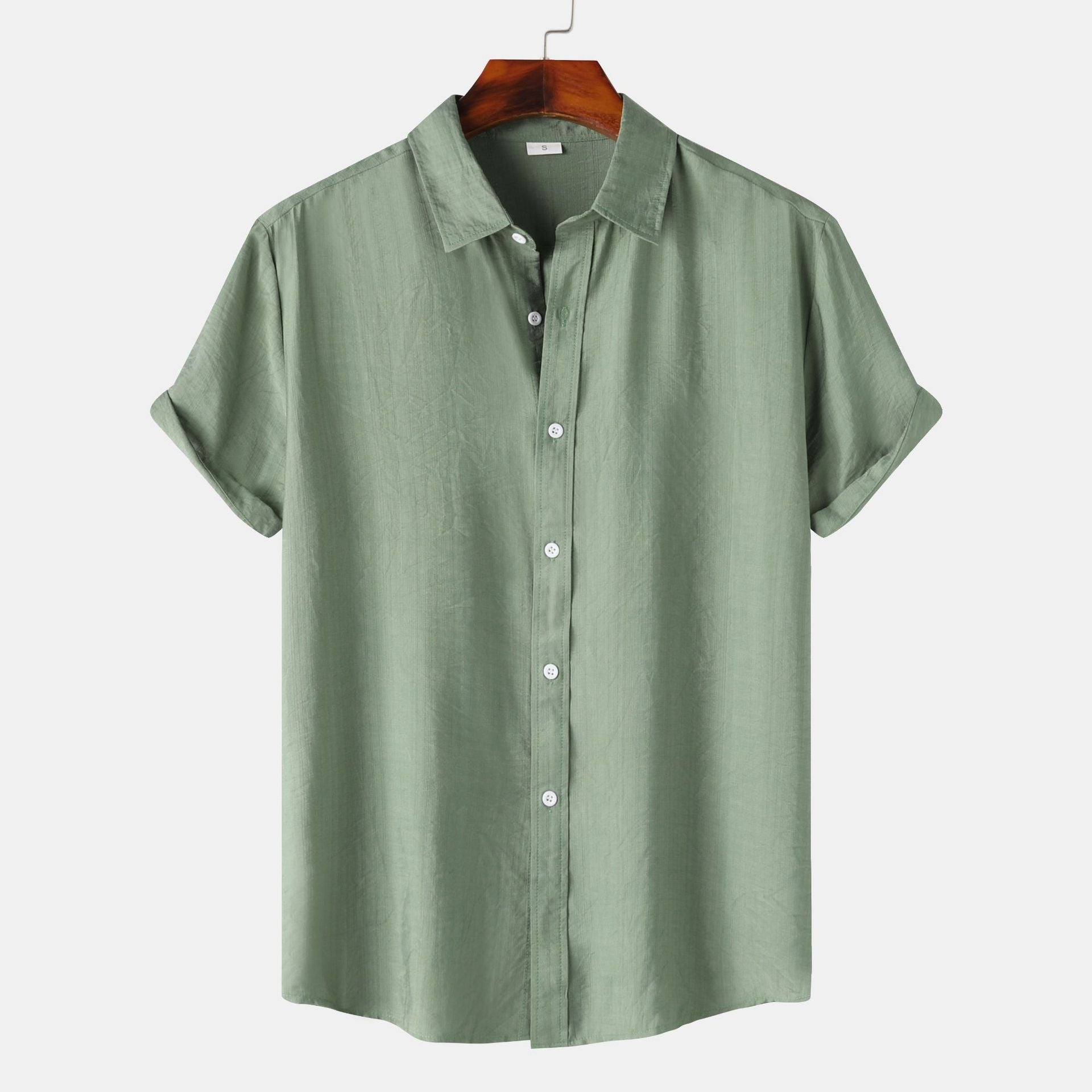 Men's Relaxed Linen Shirt with Spread Collar