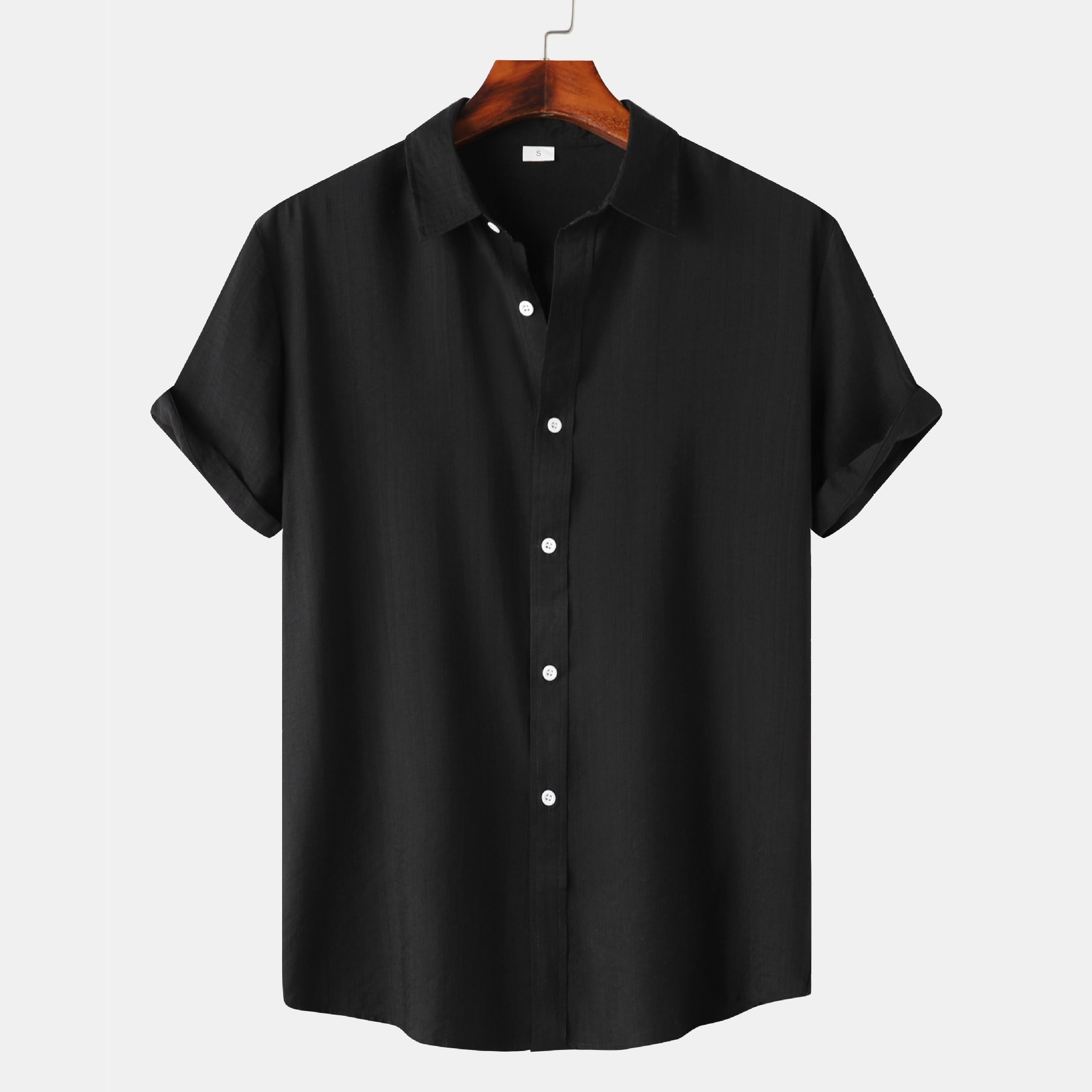 Men's Relaxed Linen Shirt with Spread Collar
