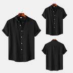 Men's Relaxed Linen Shirt with Spread Collar