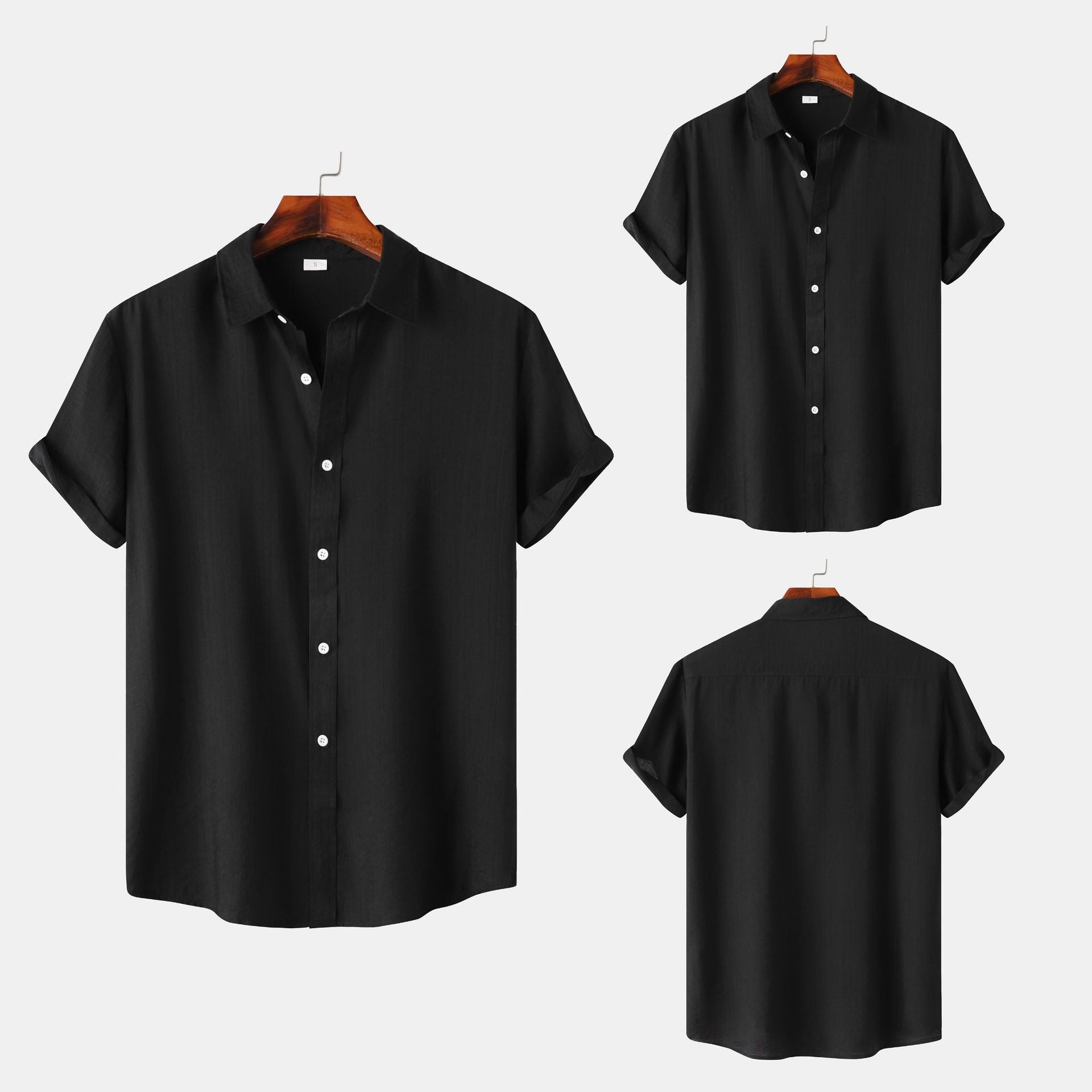 Men's Relaxed Linen Shirt with Spread Collar