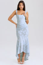 Women's Sculpting Lace Maxi Dress with Square Neckline