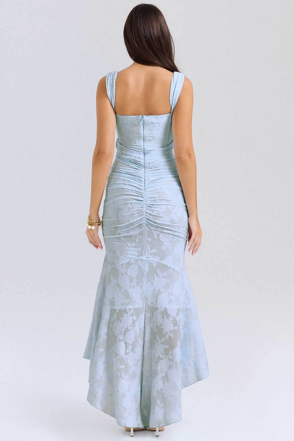 Women's Sculpting Lace Maxi Dress with Square Neckline