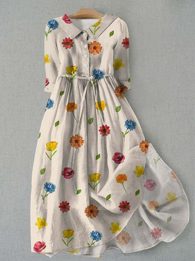 Women's Floral Maxi Dress with Garden Print