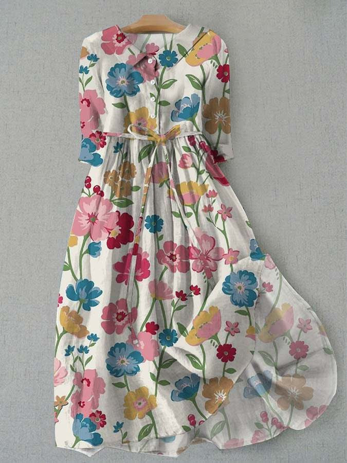Women's Floral Maxi Dress with Garden Print