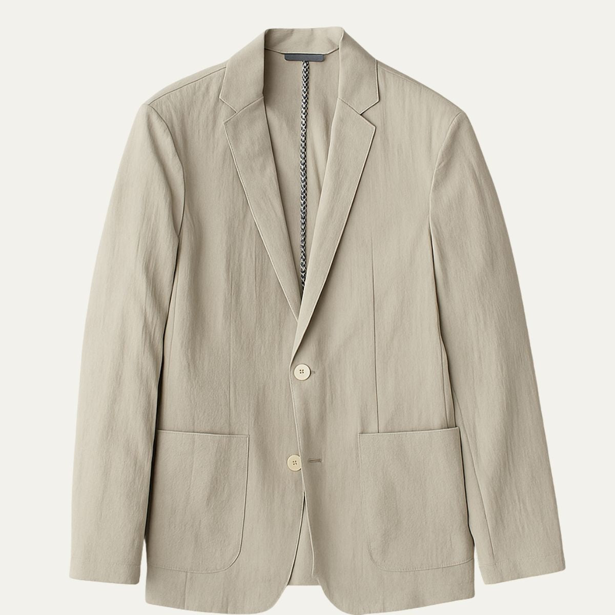 Men's Tailored Linen Blazer with Notch Lapel