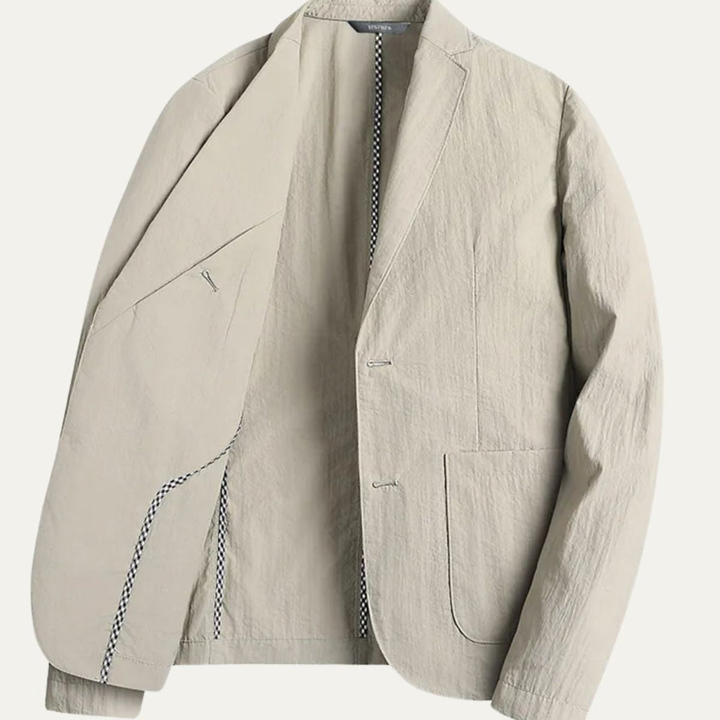 Men's Tailored Linen Blazer with Notch Lapel