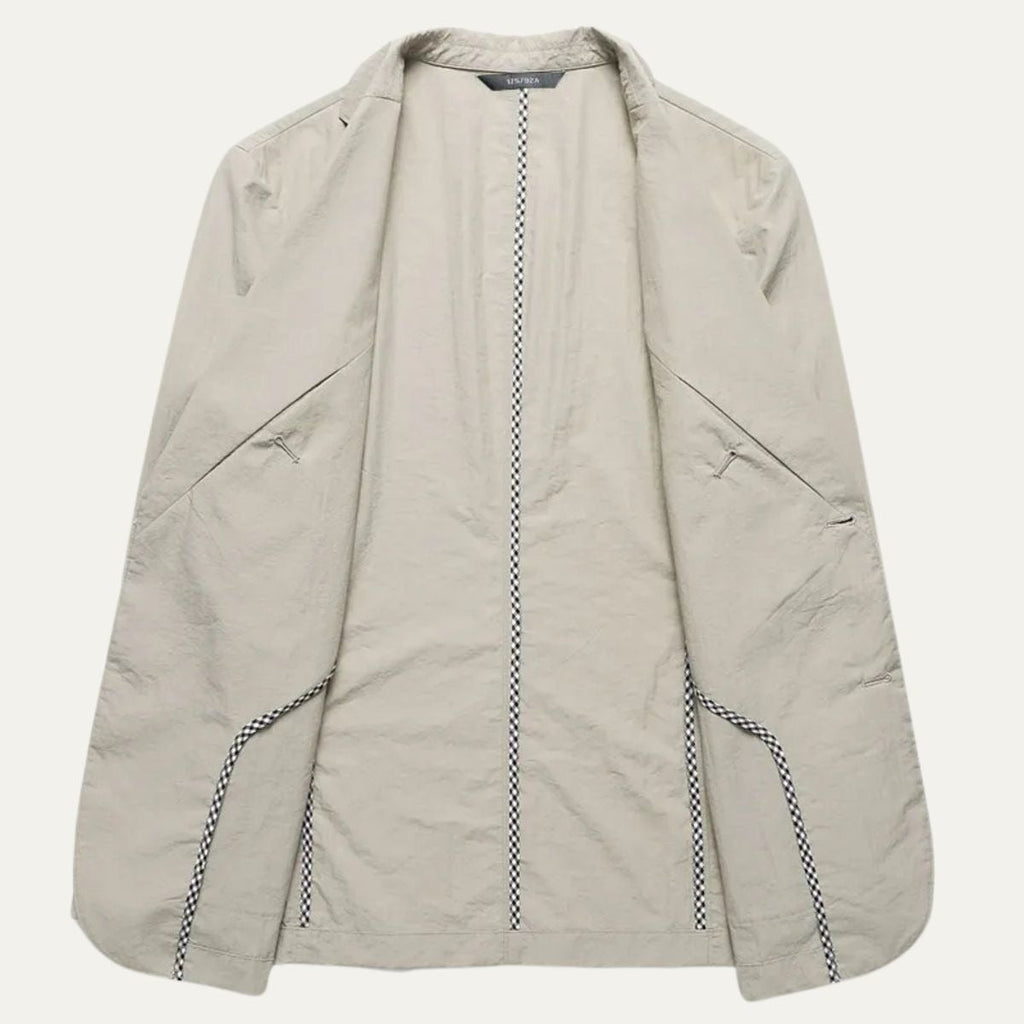 Men's Tailored Linen Blazer with Notch Lapel