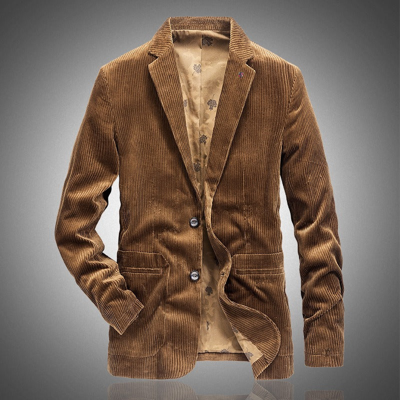 Men's Corduroy Blazer with Notched Lapels