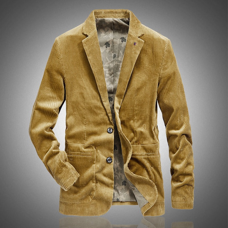 Men's Corduroy Blazer with Notched Lapels