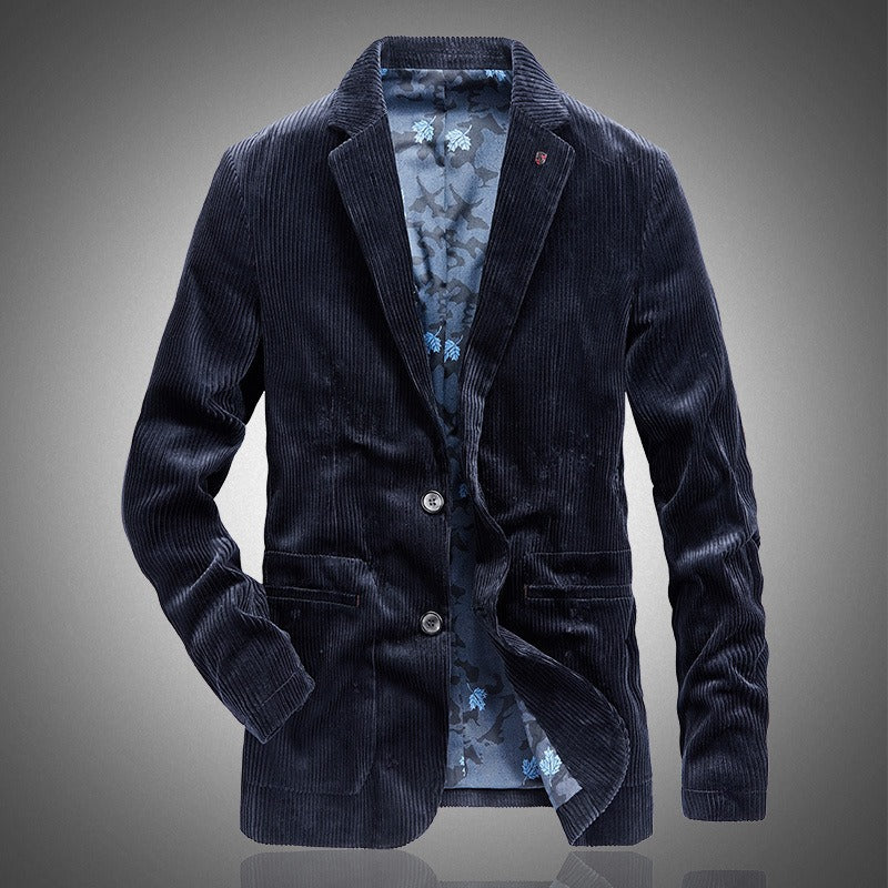 Men's Corduroy Blazer with Notched Lapels