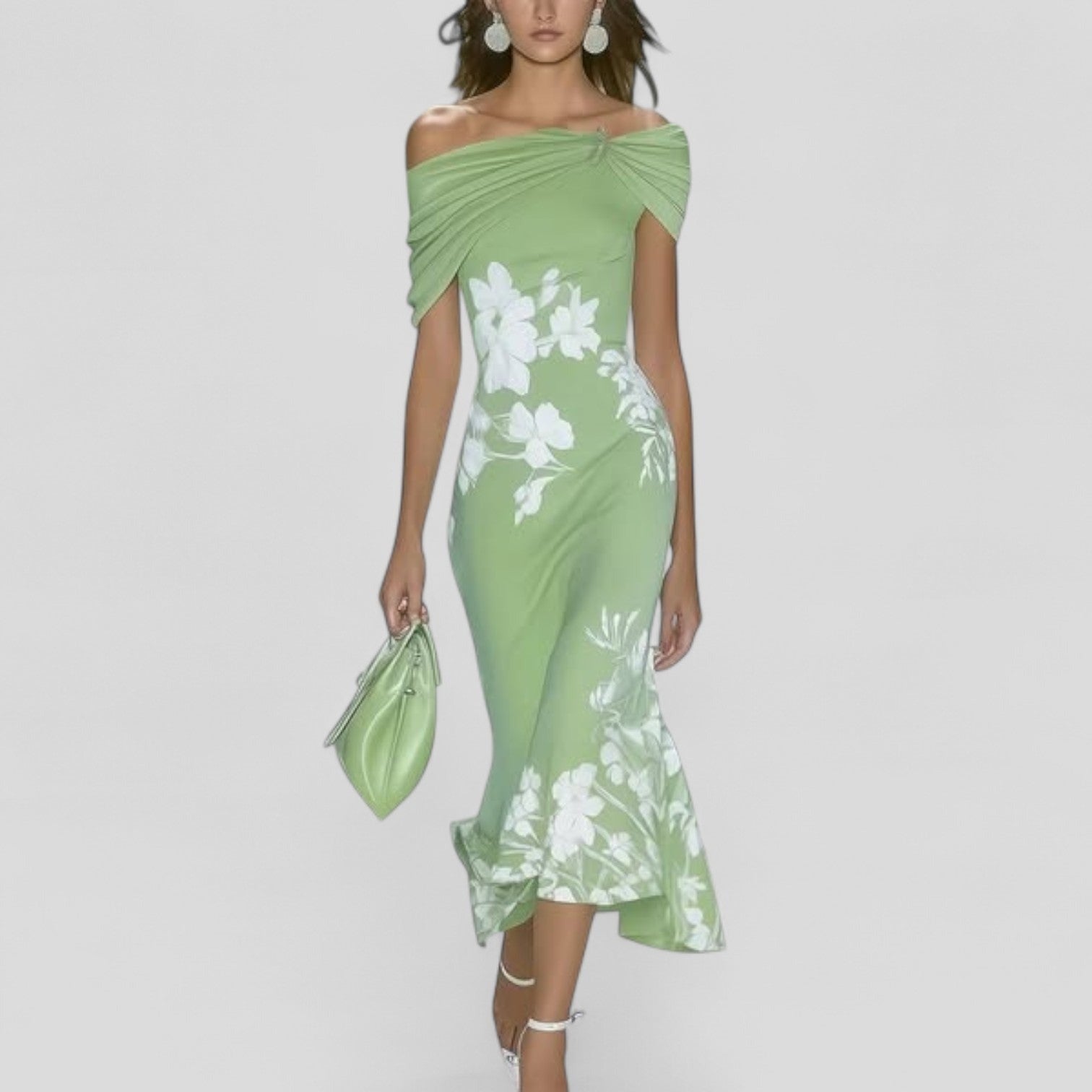 Women's Relaxed Midi Dress with Bold Print