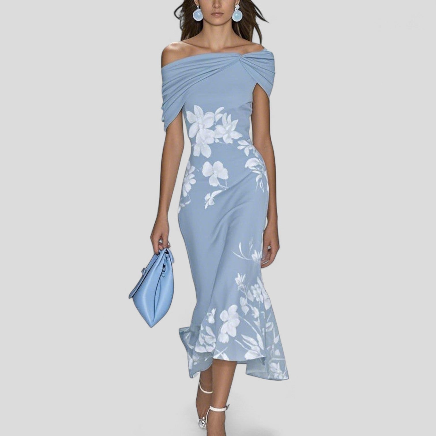 Women's Relaxed Midi Dress with Bold Print