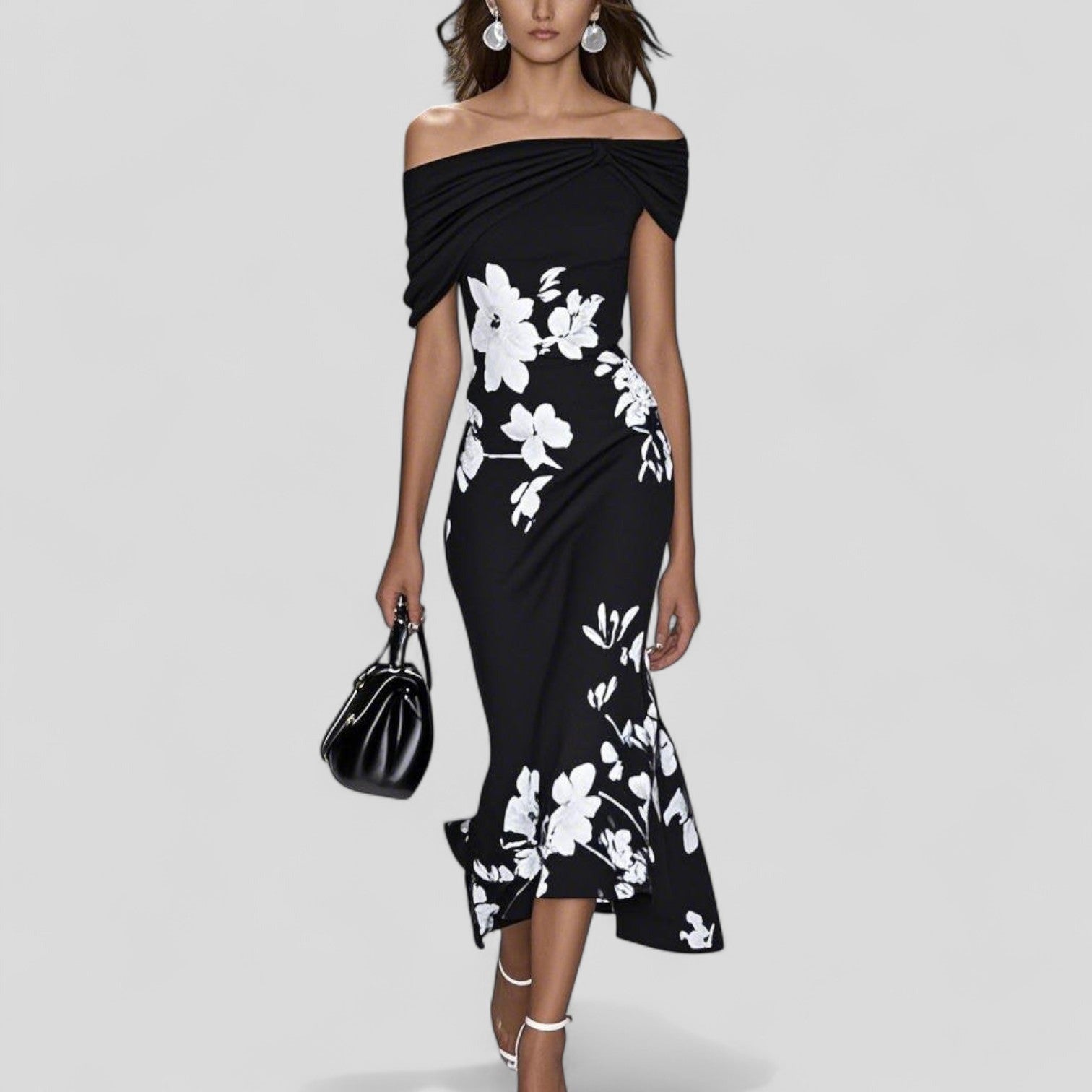 Women's Relaxed Midi Dress with Bold Print